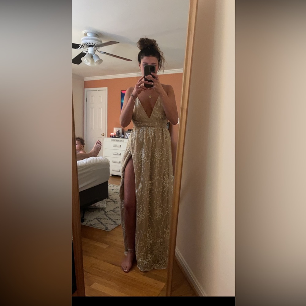 Showpo - New York Nights Plunge Cross Back Maxi Dress